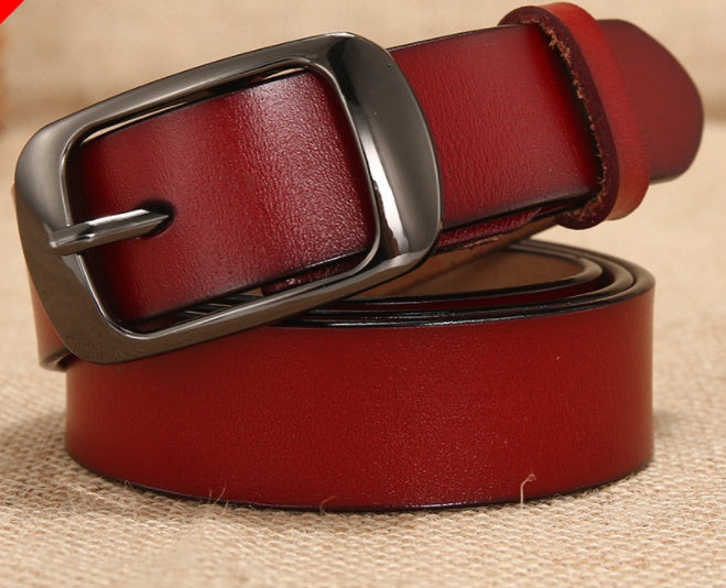Women's Belt, All-match Women's Vibrato Fast Hand Belt, Pure Cowhide Belt, Ladies Pin Buckle Women's One Drop Shipping