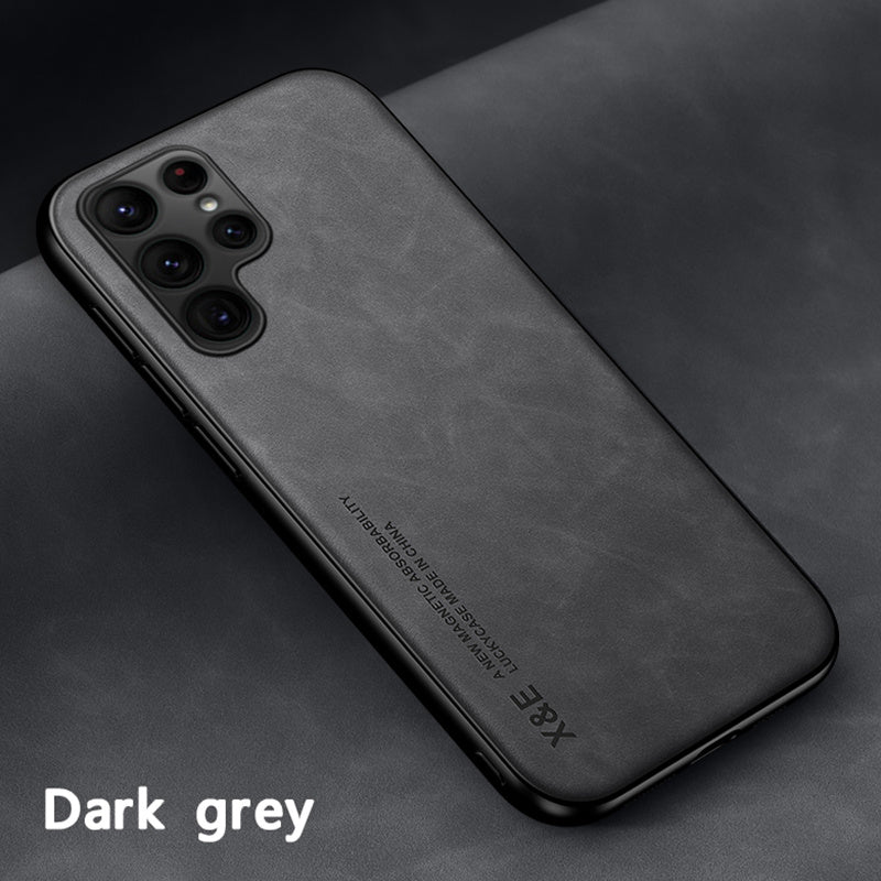Skin Texture Car Magnetic Mobile Phone Case