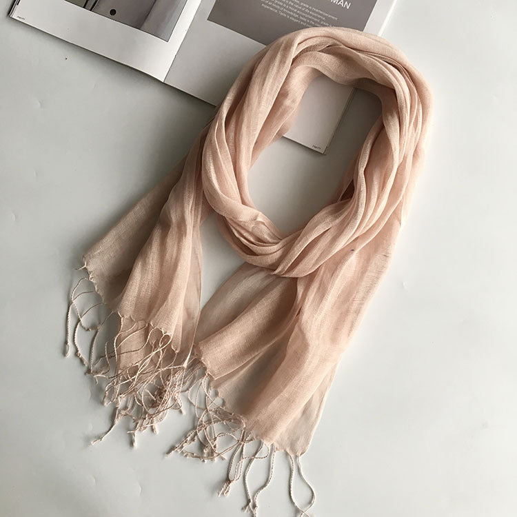 Thin Linen Candy Color Scarf Travel Holiday Sunscreen Shawl