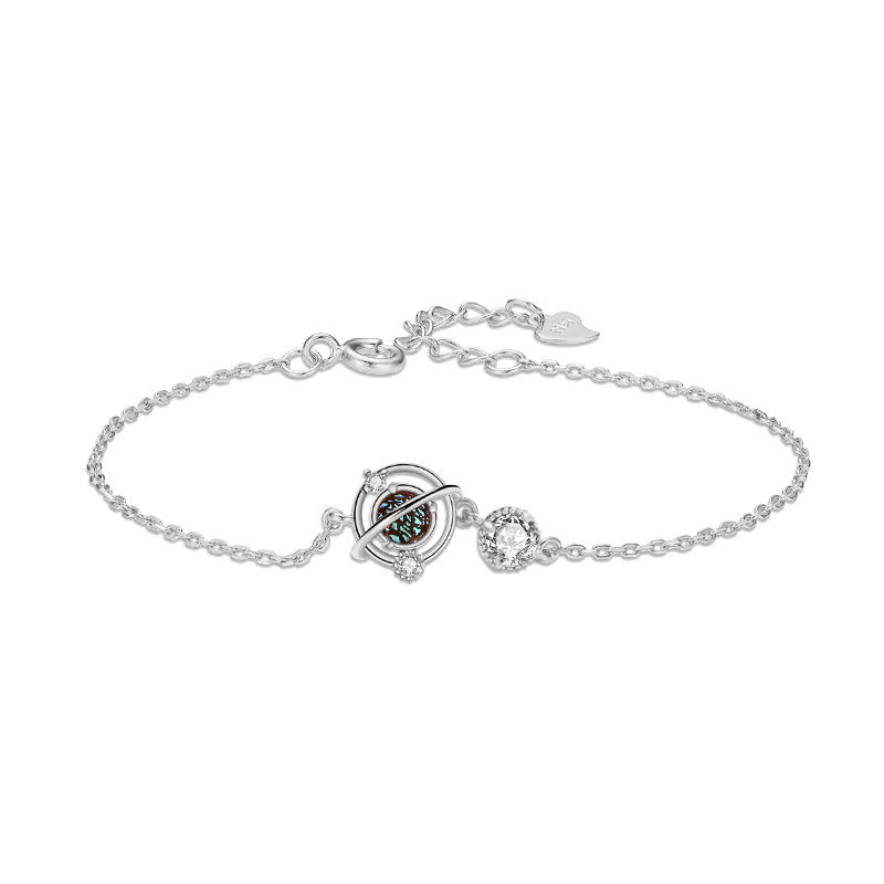 Silver-plated fantasy planet necklace