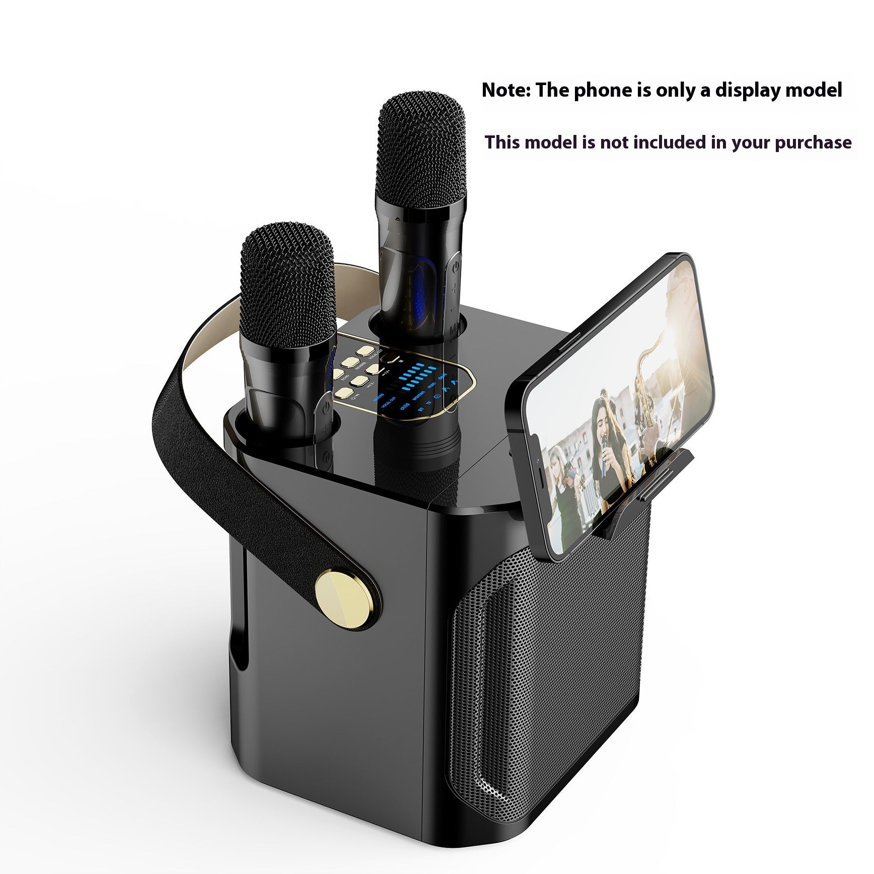 Haut-parleur Bluetooth karaoké d'extérieur grand volume double microphone domestique avec microphone machine karaoké tout-en-un