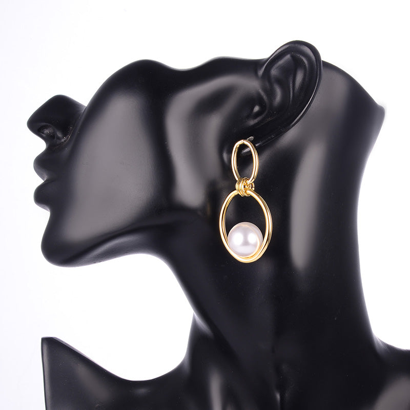 Boucles d'oreilles tendance, simples et texturées en métal