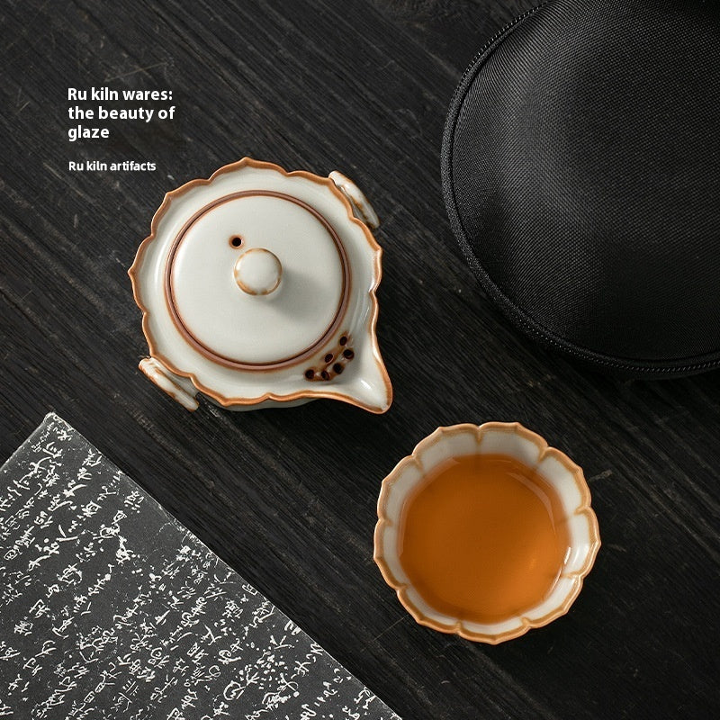 Ru Kiln Convenient Tea Cup Set One Pot One Cup Single Personal Tea Set