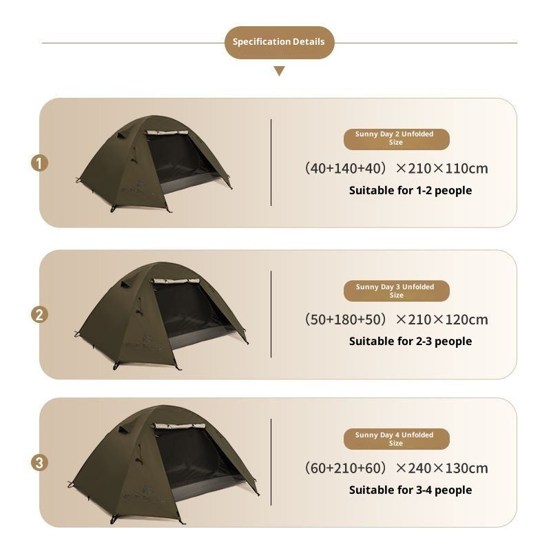 Outdoor Equipment Rain-proof Thickened Camping Three-point Tent Windproof Sunscreen Portable Folding Tent