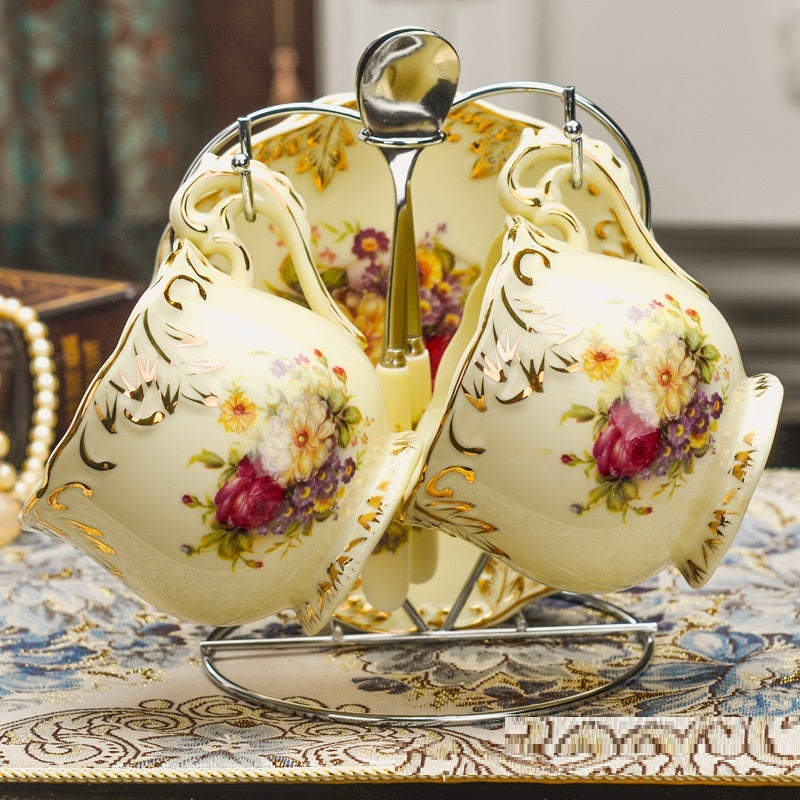 Ensemble Tasses à Café en Céramique avec Cuillère - Pour l'Heure du Thé