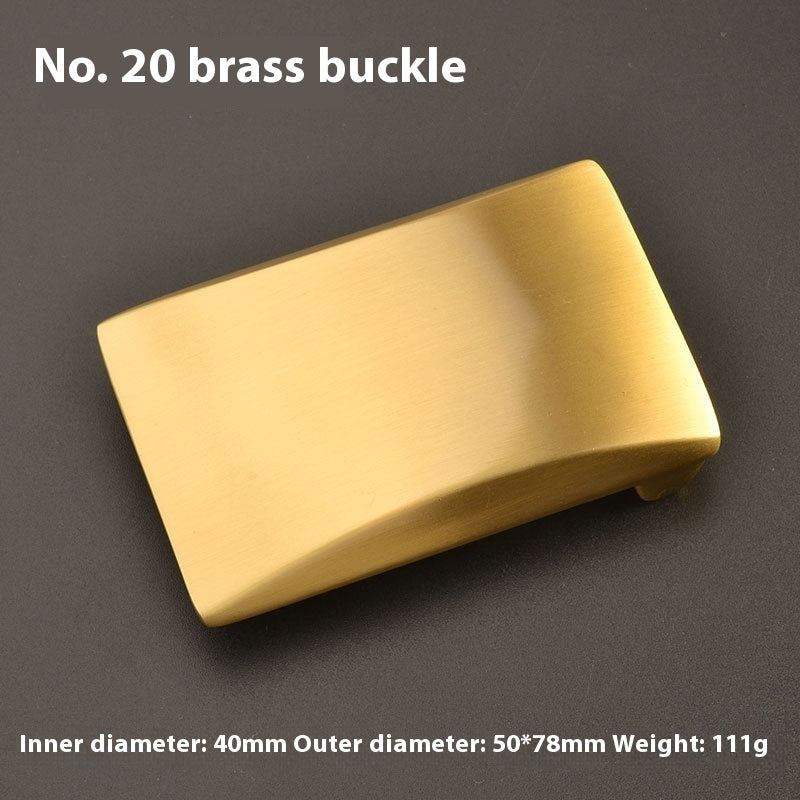 Boucle de ceinture en laiton pur, boucle lisse pour vêtements d'extérieur, plaque de boucle, accessoires de boucle de ceinture de pantalon, boucle de ceinture féminine, boucle de ceinture en laiton
