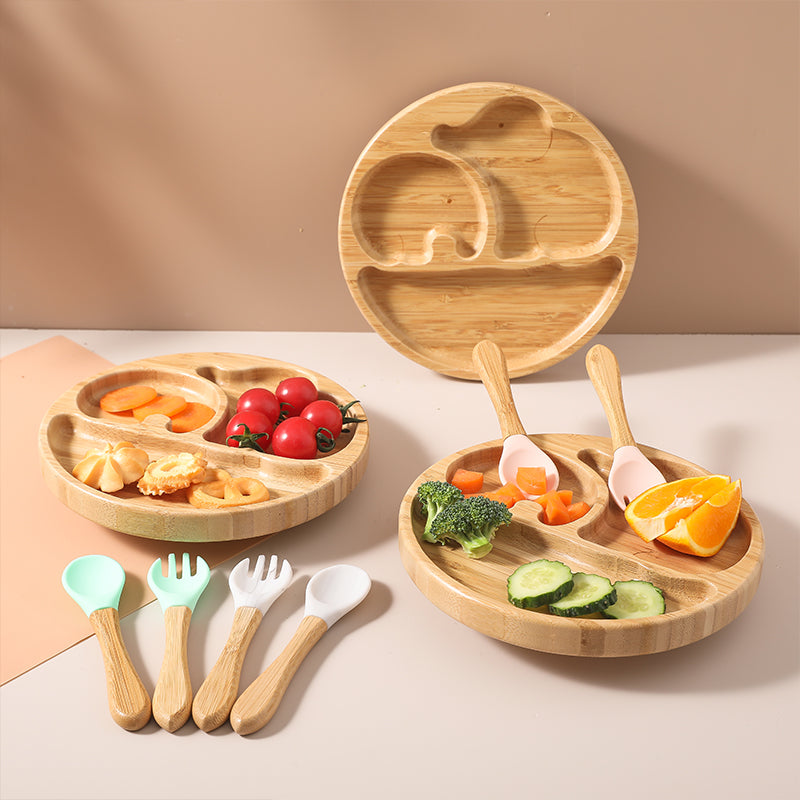 Bols d'alimentation en bois pour enfants