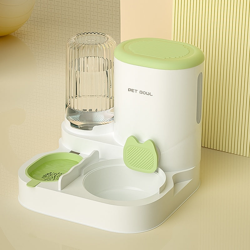 Gamelle pour chat, distributeur automatique d'eau, double gamelle intégrée en acier inoxydable
