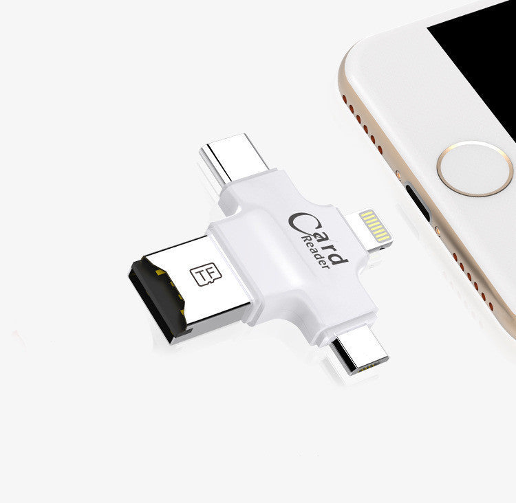 Lecteur de Carte Multi-Fonction 4-en-1 pour Téléphone Portable