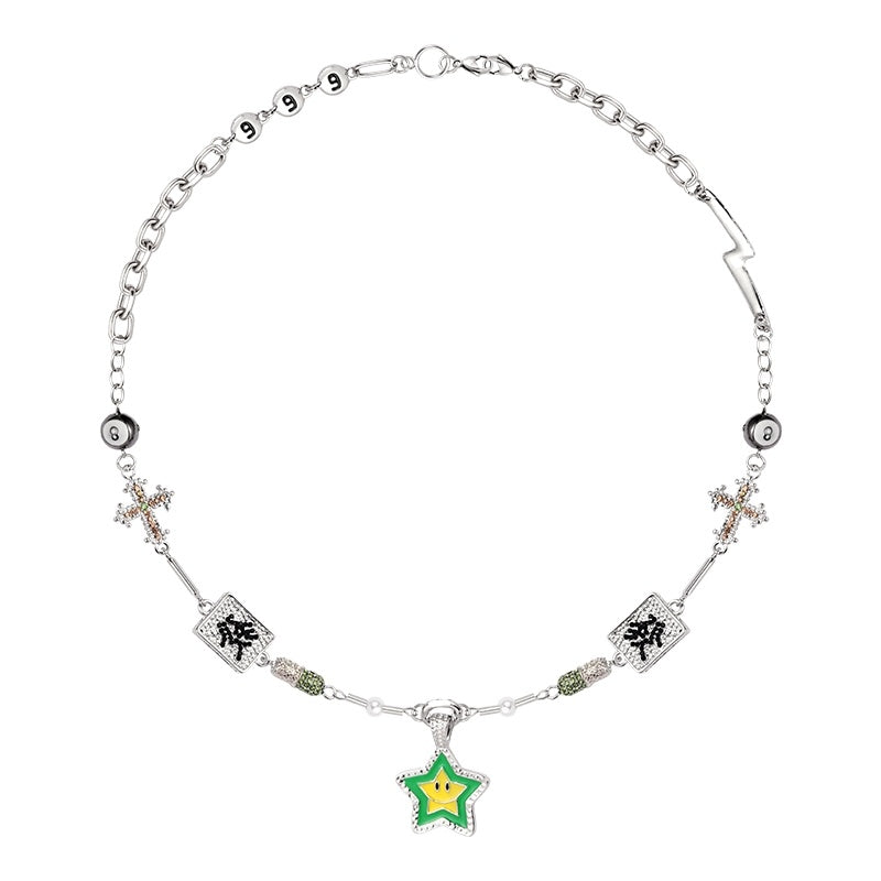 Hip Hop Couple Lucky Star Fortune Necklace