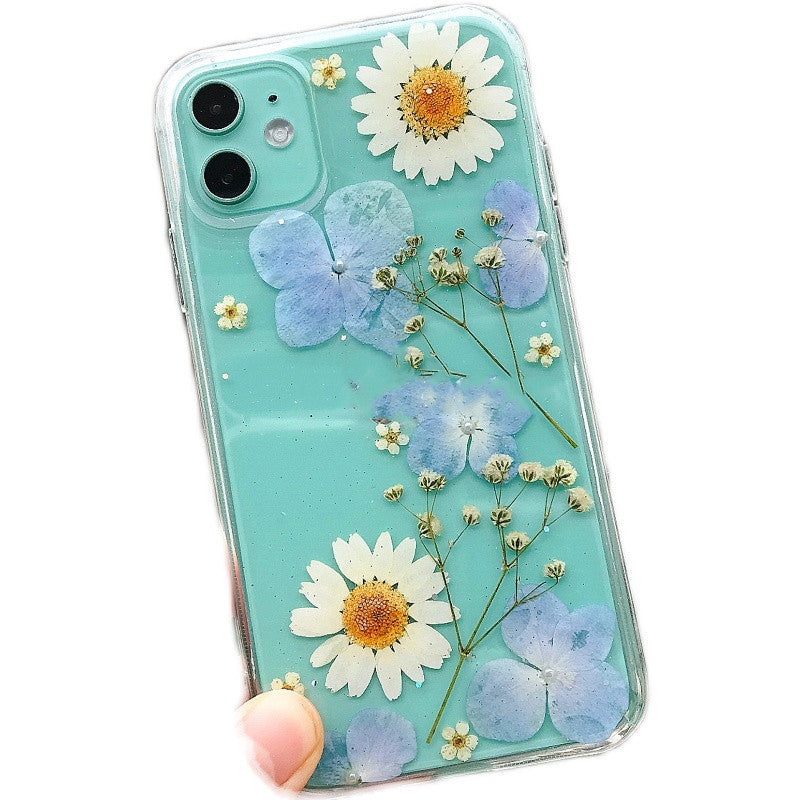 Coque de téléphone à fleurs stabilisées pour filles