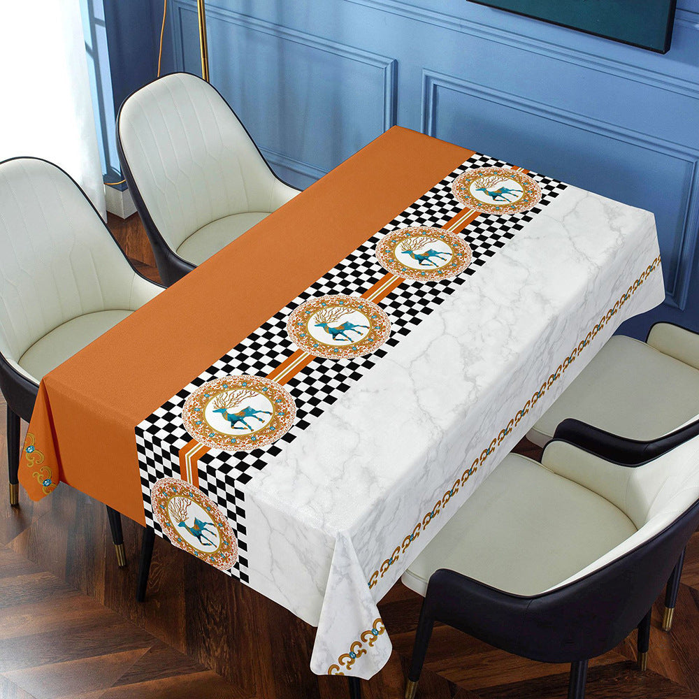 Non-slip Pvc Waterproof And Oil-proof Rectangular Coffee Table Tablecloth