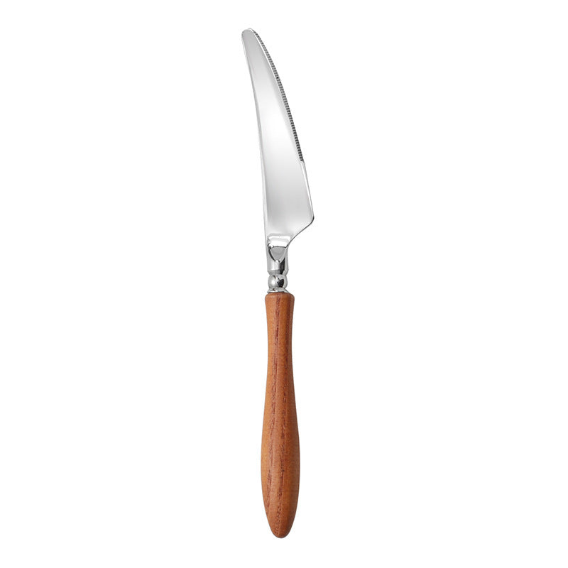 304 Stainless Steel Rosewood Wooden Handle Knife Fork And Spoon Tableware
