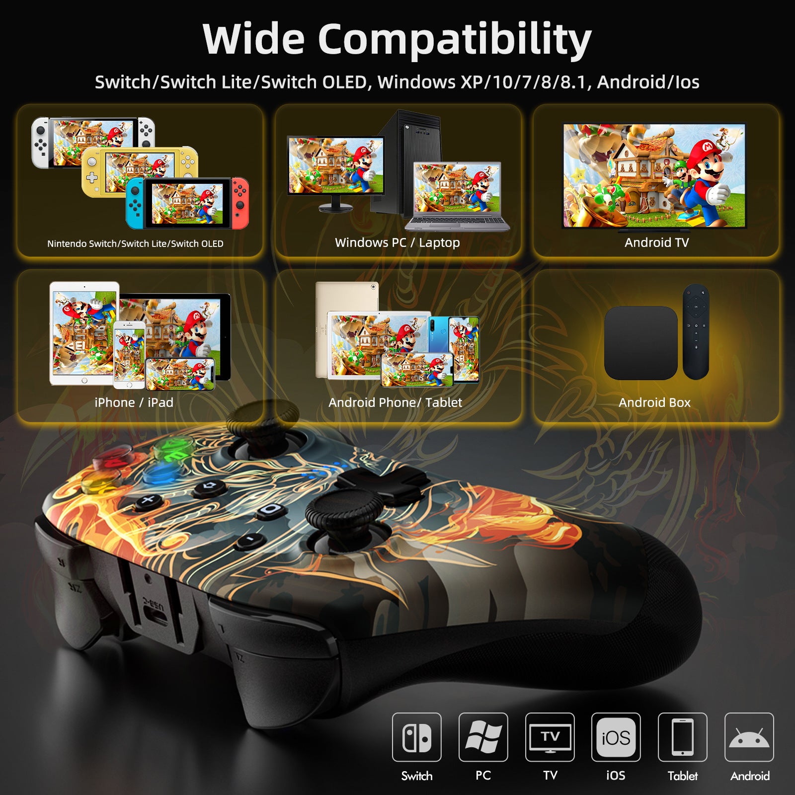Private Model Wireless Game Handle Bluetooth Connection 4-key Programming