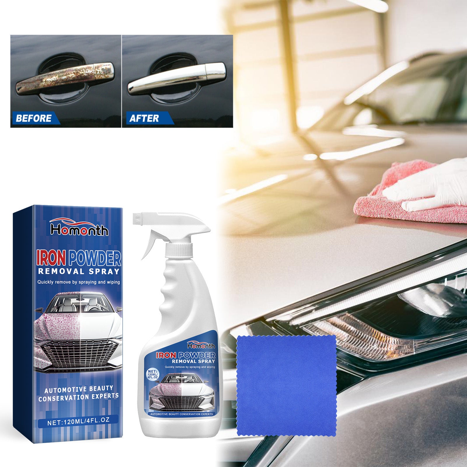 Nettoyant rénovateur anti-rouille pour métaux de voiture