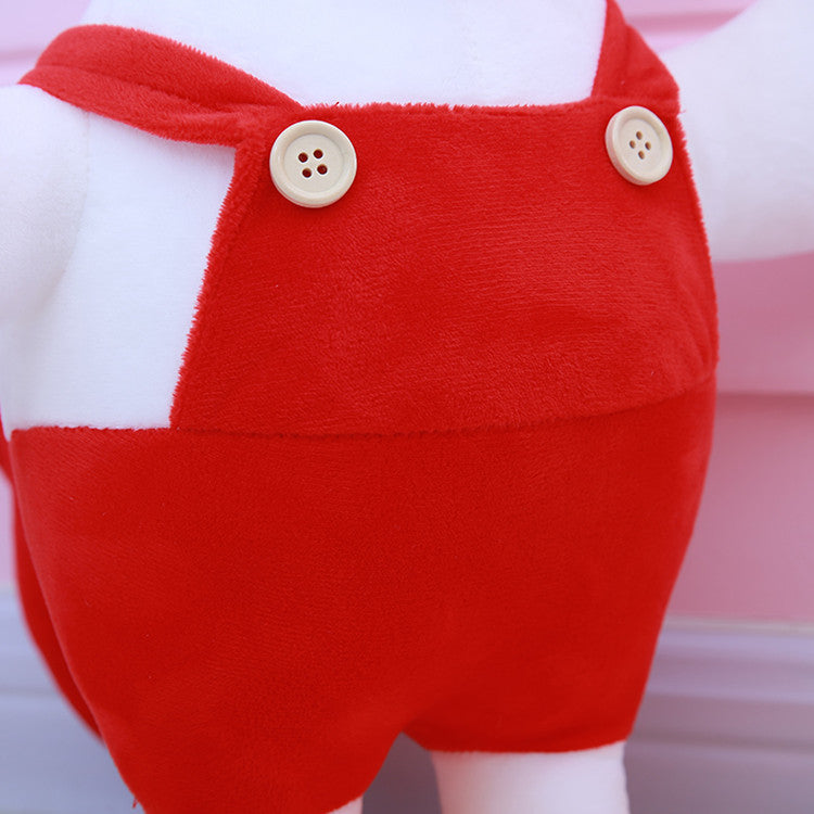 Plush Stuffed Chicken Mascot Suspender Pants Doll Gift