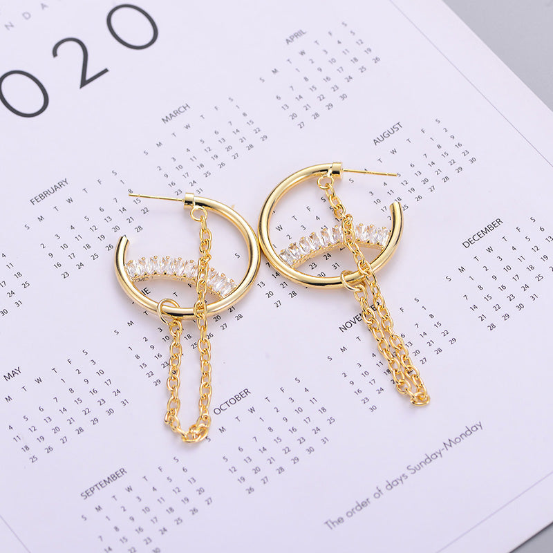 Boucles d'oreilles tendance, simples et texturées en métal