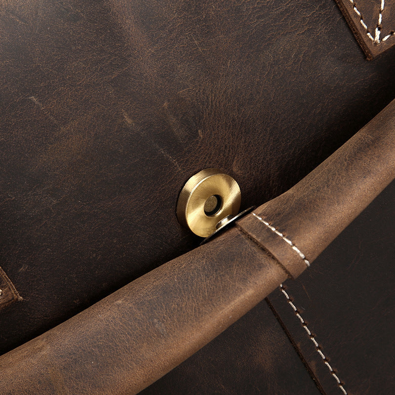 Sac à bandoulière vintage pour homme en cuir Crazy Horse