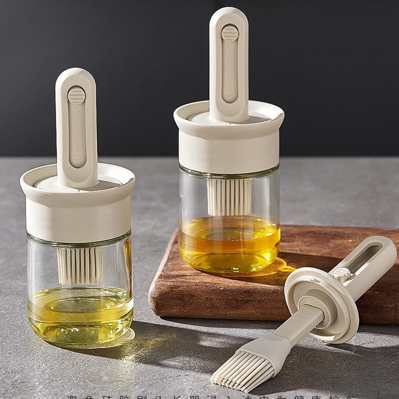 Bouteille intégrée de brosse à huile en silicone résistante aux hautes températures pour la cuisine