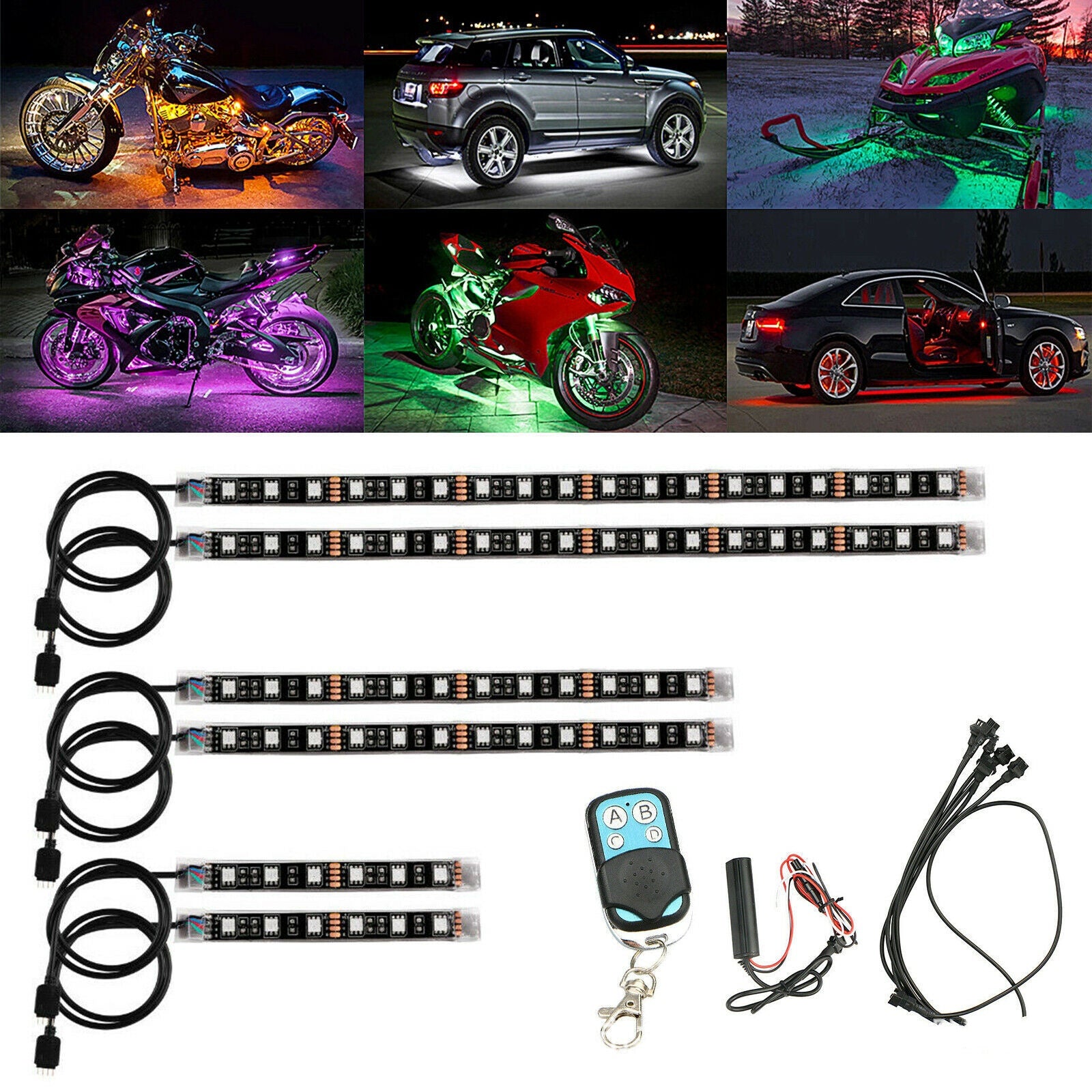 Motorcycle Modified RGB Light Bar LED Car Atmosphere Light Bar