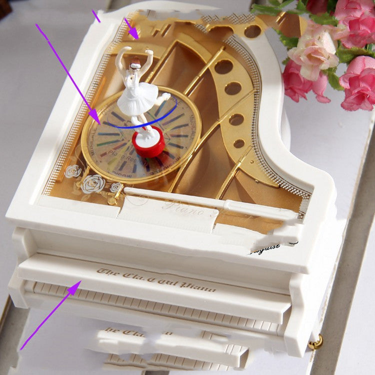 Boîte à musique avec figurine de danseuse, cadeau de Saint-Valentin