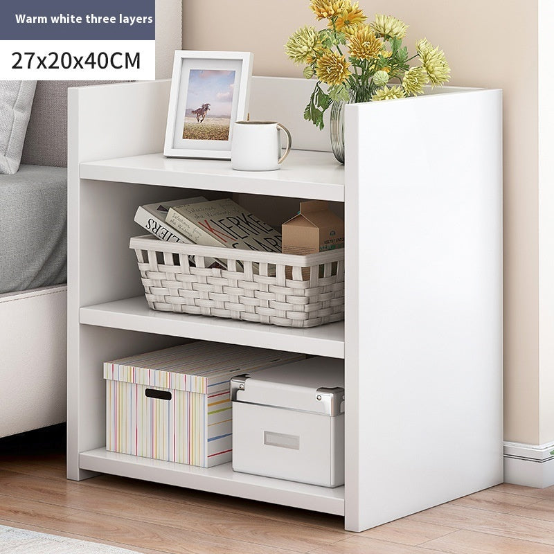 Simple Modern Bedroom Multifunctional Wooden Shelf Bedside Table