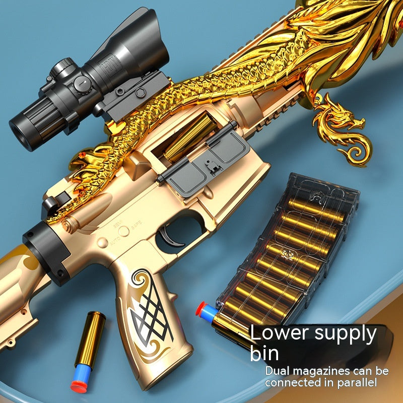 Manual Shell Throwing Soft Bullet Gun Five-claw Golden Dragon Magazine Feeding Toy