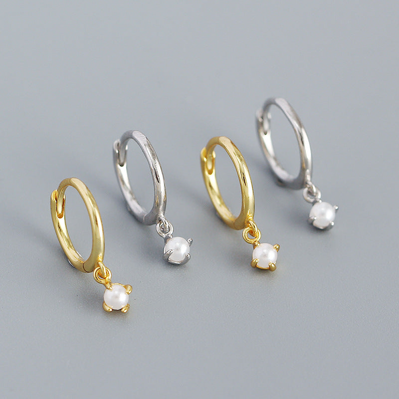 Boucles d'oreilles minimalistes en perle pour femmes