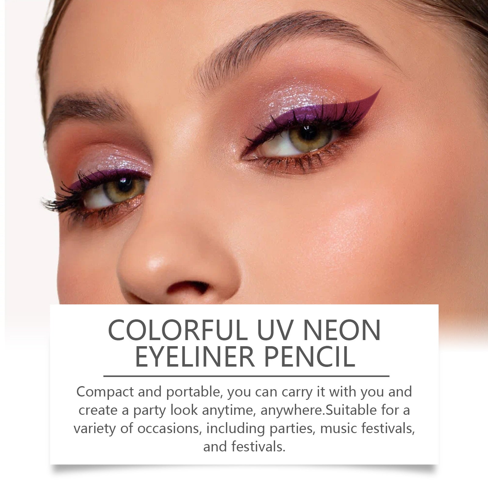 Eye-liner liquide néon soyeux 8 couleurs pour fête