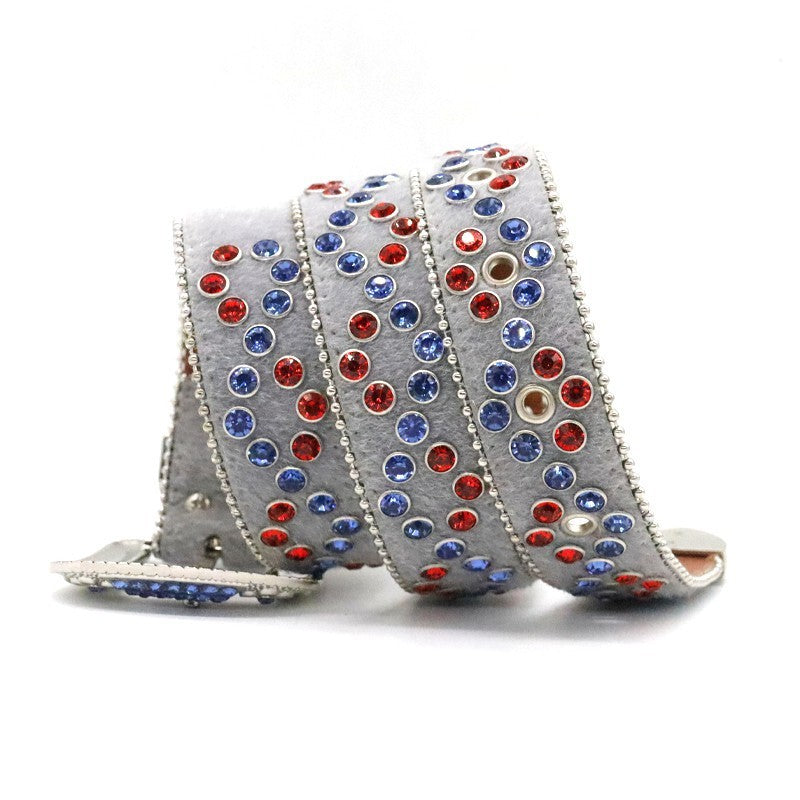 Ceinture à boucle fleur cloutée tendance pour femme