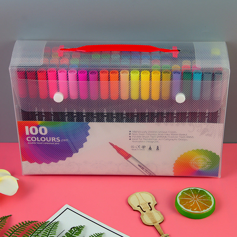 Water Based Double Head Washable Color Line Marker Creative Watercolor Pen Set