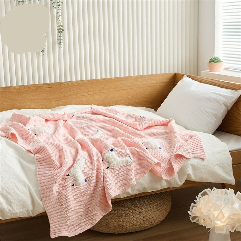 Three Dimensional Embroidered Knitted Children's Blanket Sofa Blanket