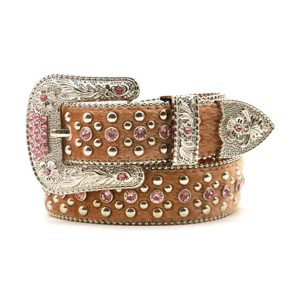 Ceinture de mode taille fleur strass pour hommes