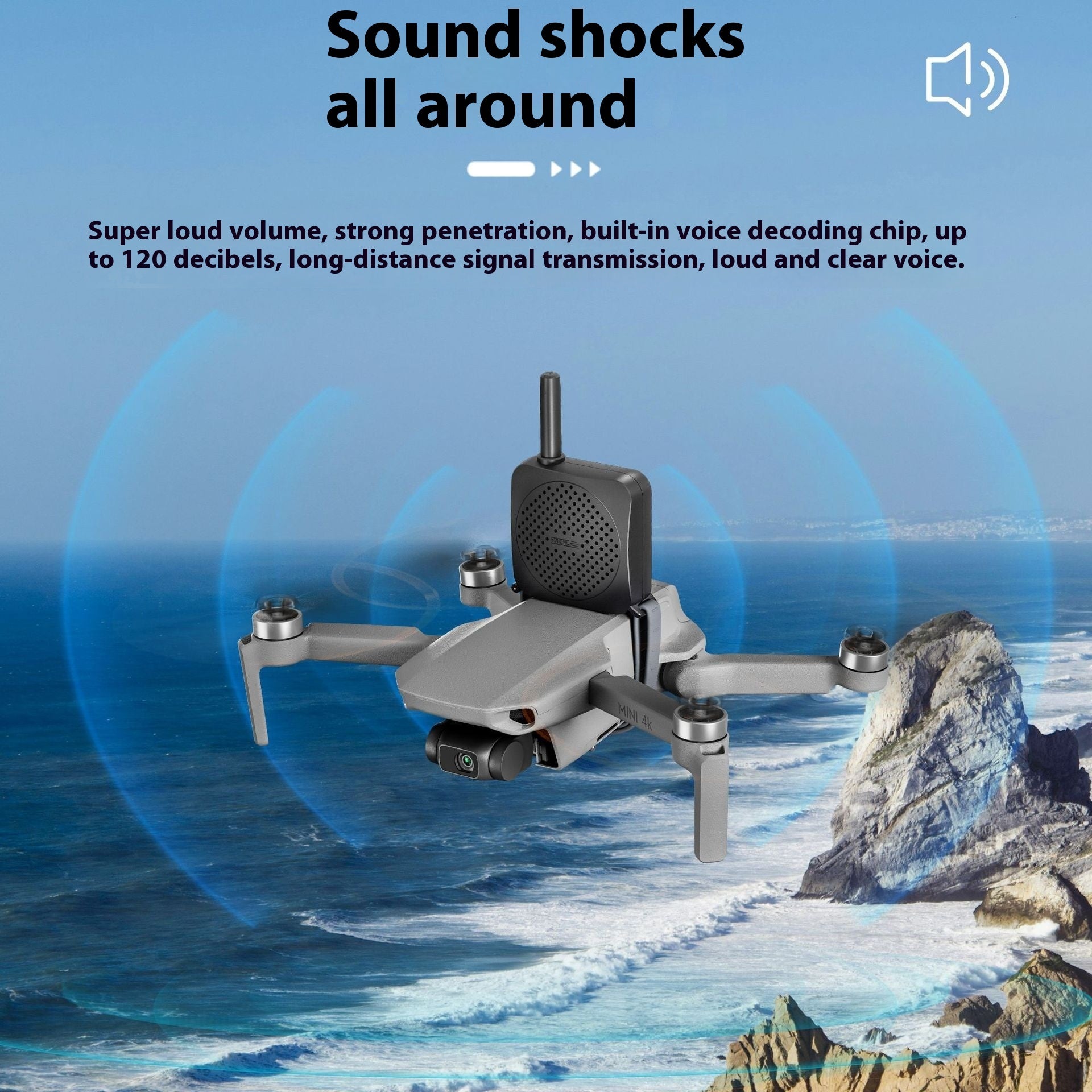 Haut-parleur mégaphone universel pour drone à haute altitude