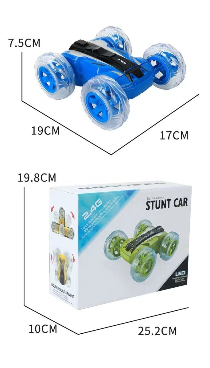 Children's Rolling Stunt Car Toy Double-sided Rotating Drift Racing Car