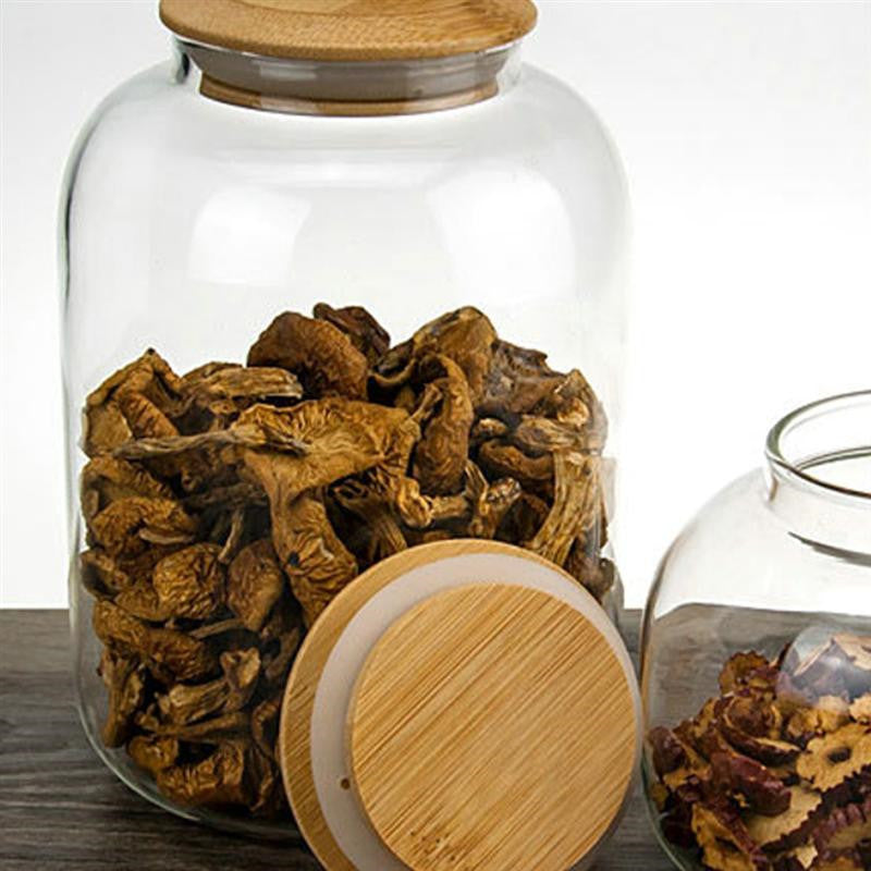 Cambered Bamboo Lid Tea Large Capacity Storage Cans