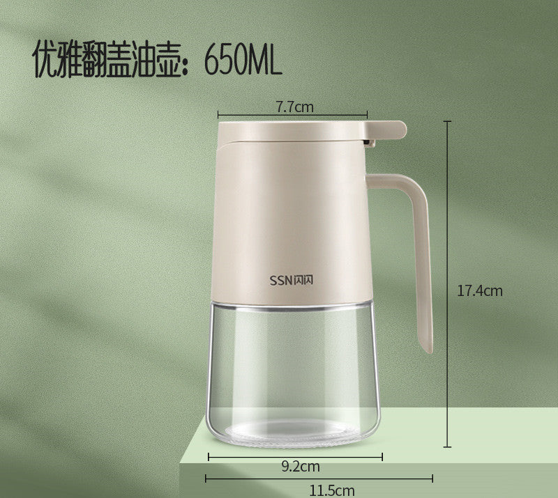 Bouteille d'huile en verre antiadhésive de grande capacité pour cuisine domestique
