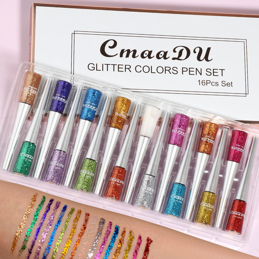 Ensemble d'eye-liners liquides pailletés et créatifs de mode