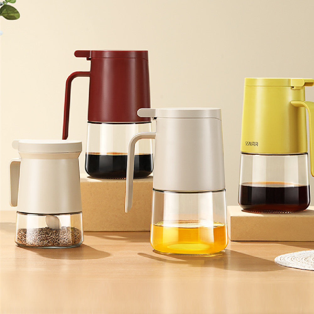 Bouteille d'huile en verre antiadhésive de grande capacité pour cuisine domestique