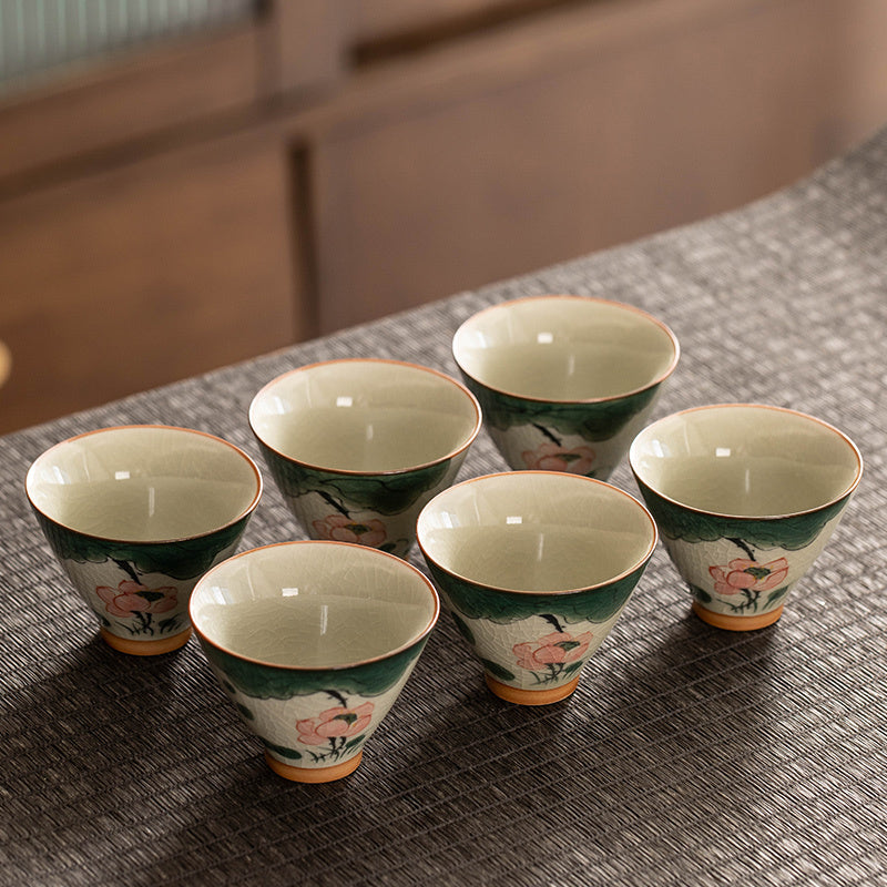 Hand Painted Tea Cup Porcelain Kung Fu Tea Set Teacup Suit