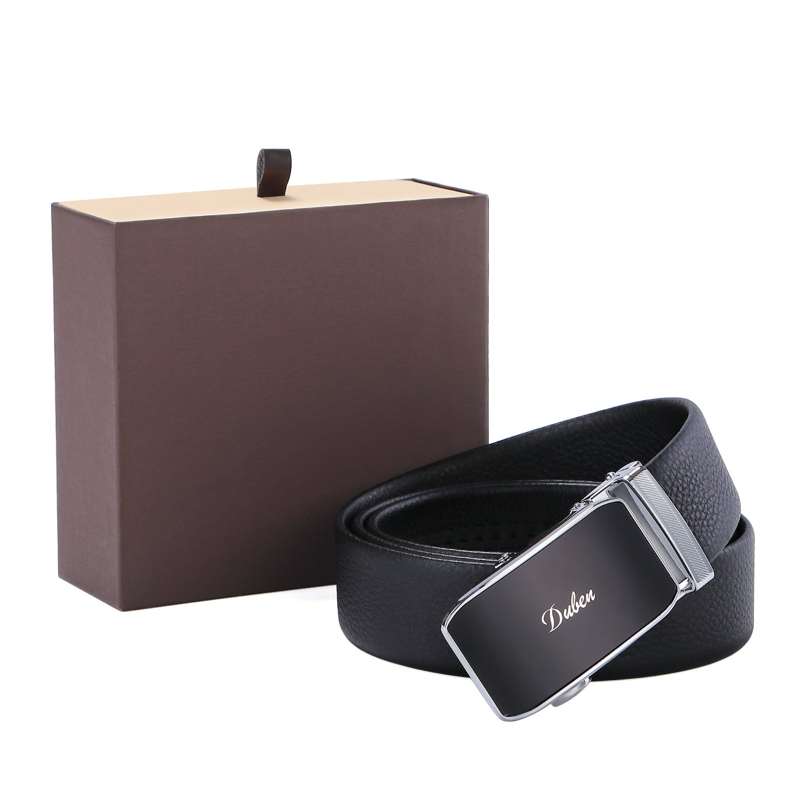 Ceinture en cuir à boucle automatique pour homme, style mode