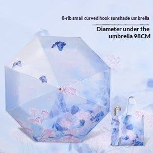 32-Rib New Chinese-Style Vintage Folding Umbrella For Sun And Rain