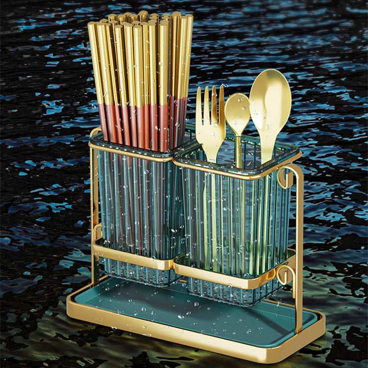 Draining Tube Wall-mounted Kitchen Rack Basket Chopsticks Cage