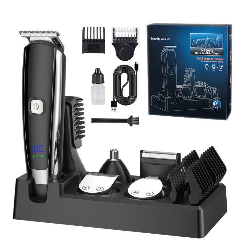 6 In 1 Digital Display Hair Cutting Set Electric Hair Clipper