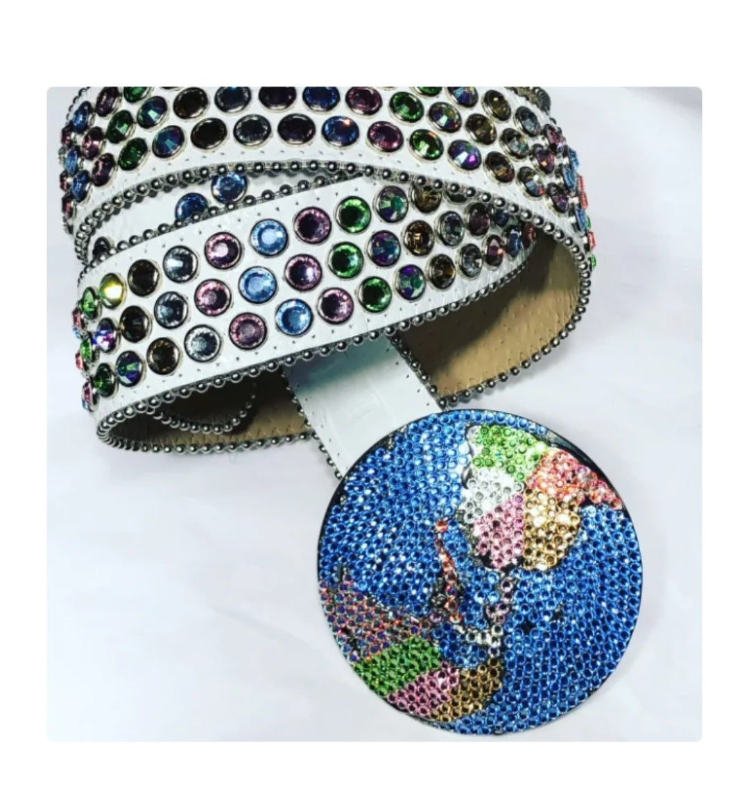 Hip Hop Style Water Diamond Punk Belt