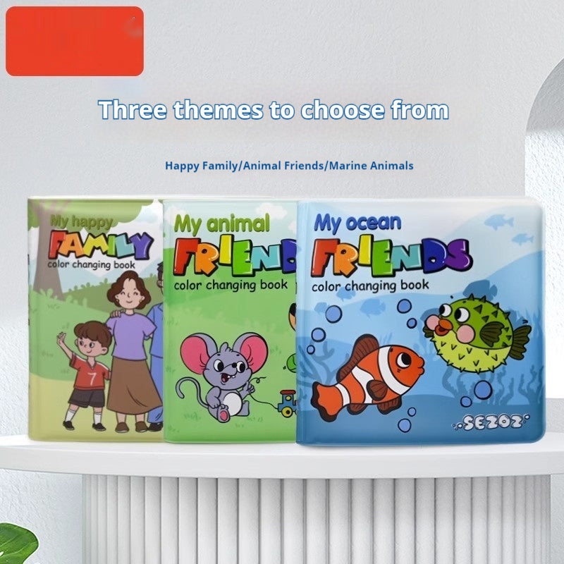 Magic Water Painting Color Changing Bath Book Baby Doodle Enlightenment Cognition Bath Toys Tear-proof Waterproof Book