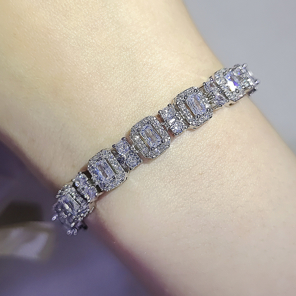 Bracelet en pierre carrée classique simple pour femmes
