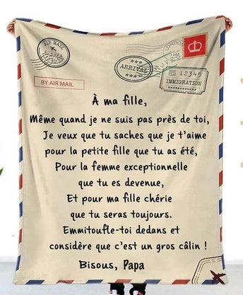 Couverture en flanelle en forme d'enveloppe pour fils et filles