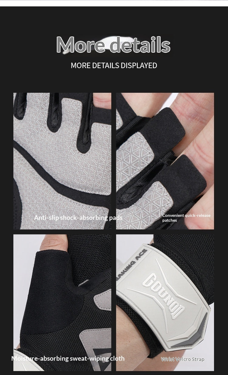 Gants demi-doigts pour le cyclisme sportif et l'escalade en extérieur