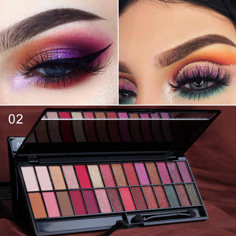 Palette de fards à paupières créative 28 couleurs mat nacré